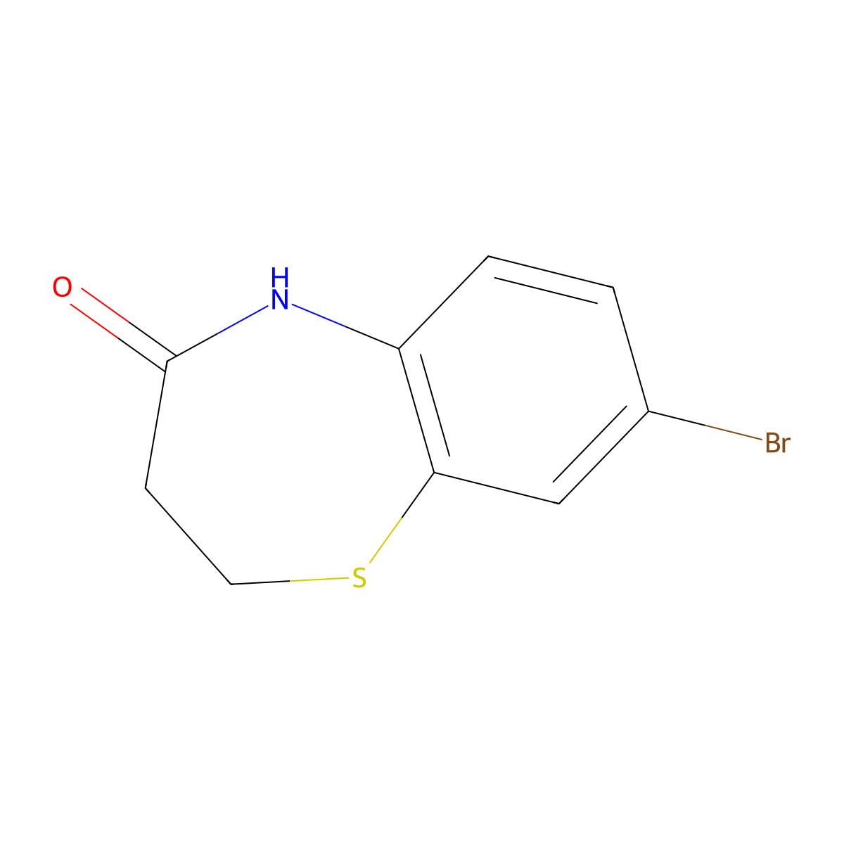 8-Bromo-2,3-dihydro-1,5-benzothiazepin-4(5H)-one molecular structure, CAS 110766-85-3