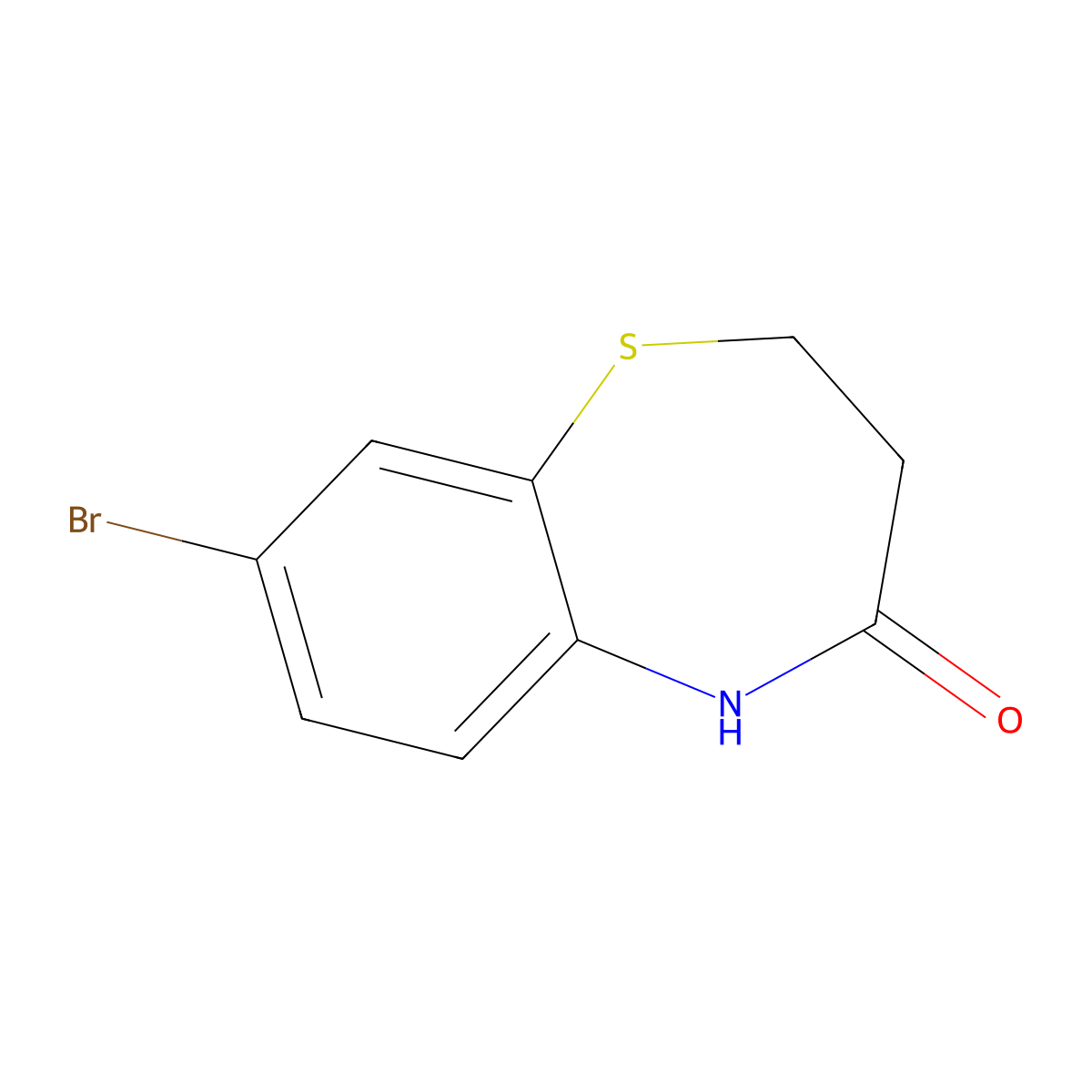 8-Bromo-2,3-dihydro-1,5-benzothiazepin-4(5H)-one molecular structure, CAS 110766-85-3