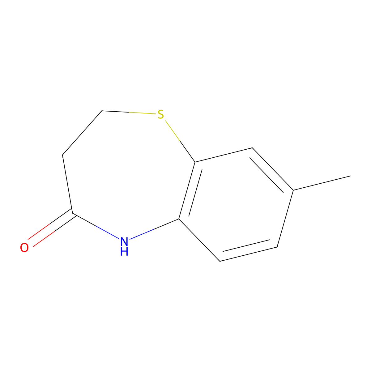 8-Methyl-2,3,4,5-tetrahydro-1,5-benzothiazepin-4-one molecular structure, CAS 110766-86-4