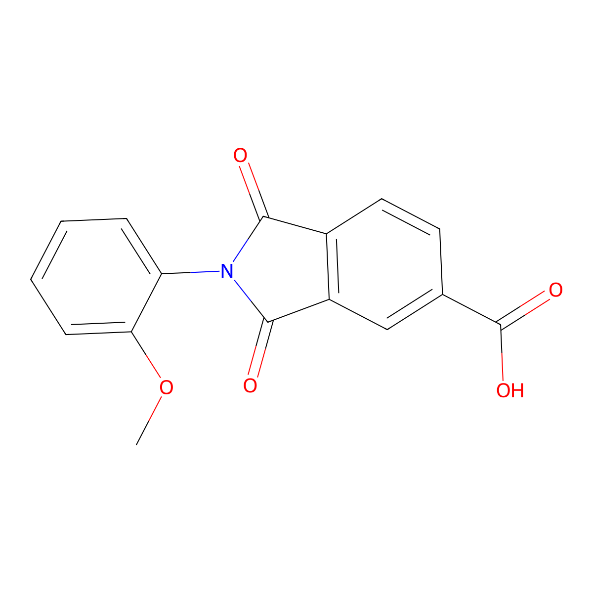 2-(2-methoxyphenyl)-1,3-dioxo-2,3-dihydro-1H-isoindole-5-carboxylic acid molecular structure, CAS 110768-14-4