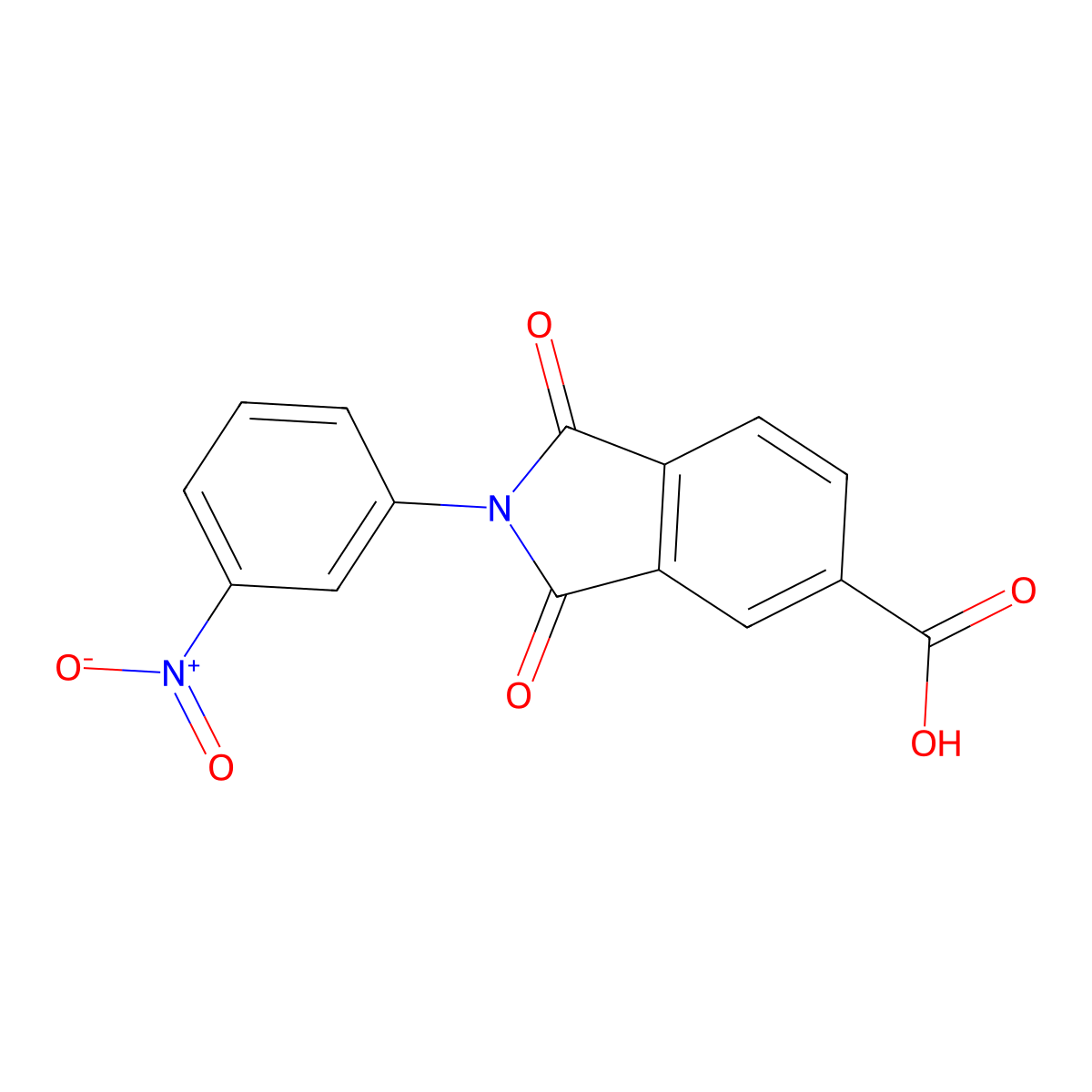 2-(3-nitrophenyl)-1,3-dioxo-2,3-dihydro-1H-isoindole-5-carboxylic acid molecular structure, CAS 110768-17-7