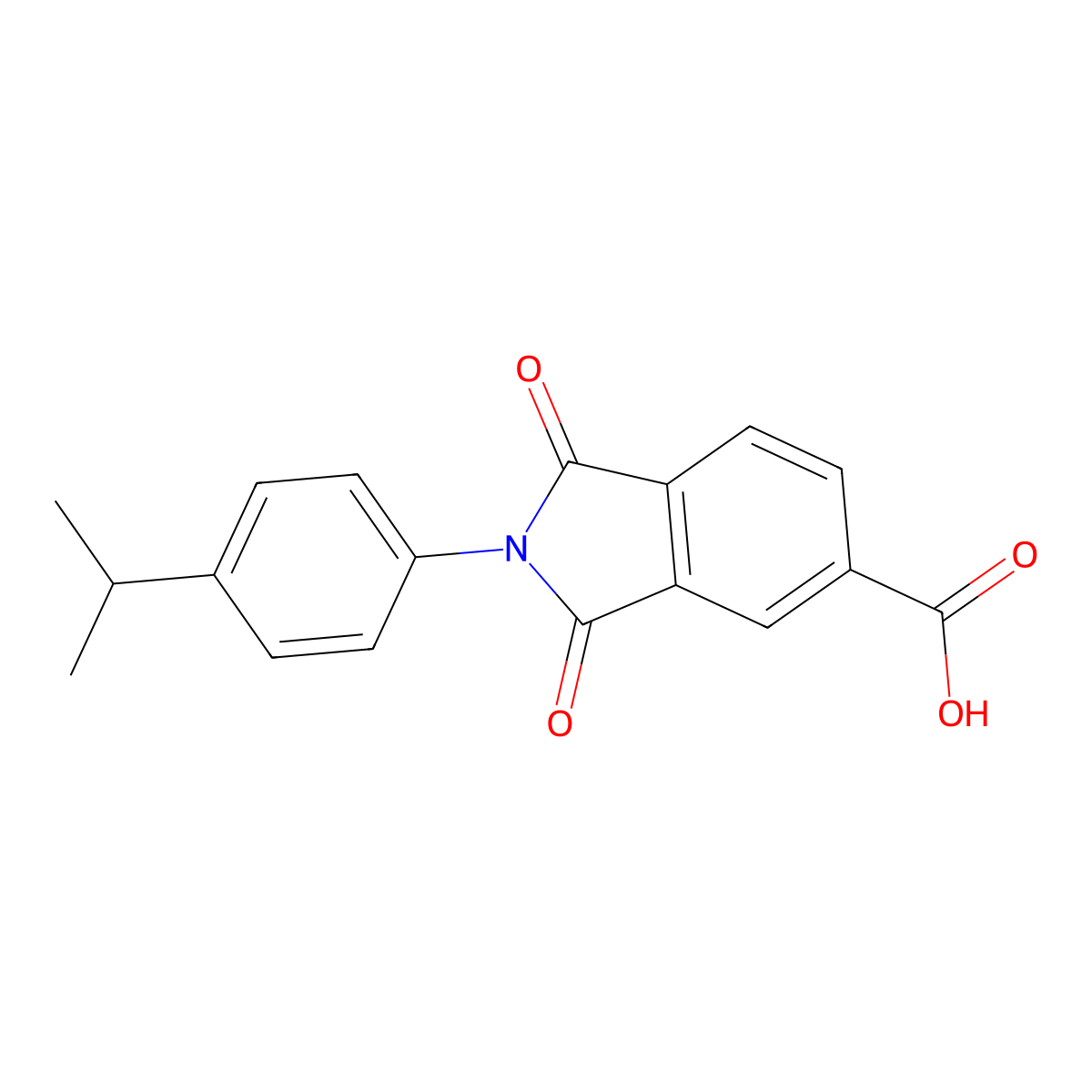 1,3-dioxo-2-[4-(propan-2-yl)phenyl]-2,3-dihydro-1H-isoindole-5-carboxylic acid molecular structure, CAS 110768-18-8