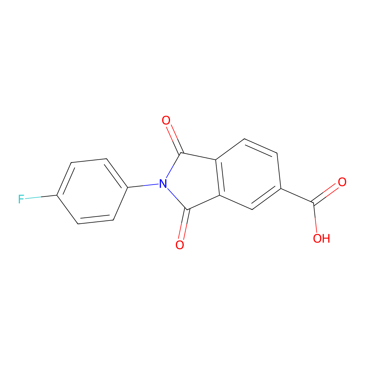2-(4-Fluorophenyl)-1,3-dioxoisoindoline-5-carboxylic acid molecular structure, CAS 110768-19-9