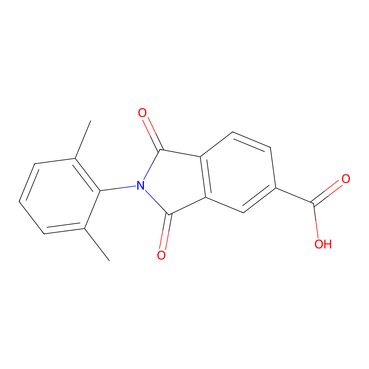 2-(2,6-Dimethylphenyl)-1,3-dioxoisoindoline-5-carboxylic acid molecular structure, CAS 110768-27-9