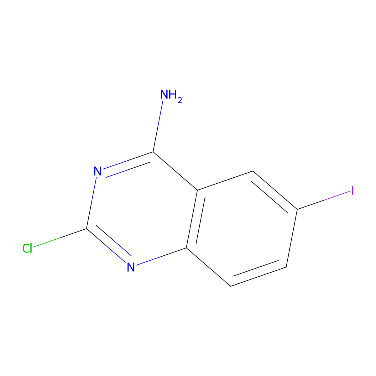 2-Chloro-6-iodoquinazolin-4-amine molecular structure, CAS 1107694-88-1