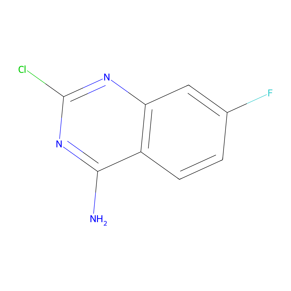 2-Chloro-7-fluoroquinazolin-4-amine molecular structure, CAS 1107695-02-2