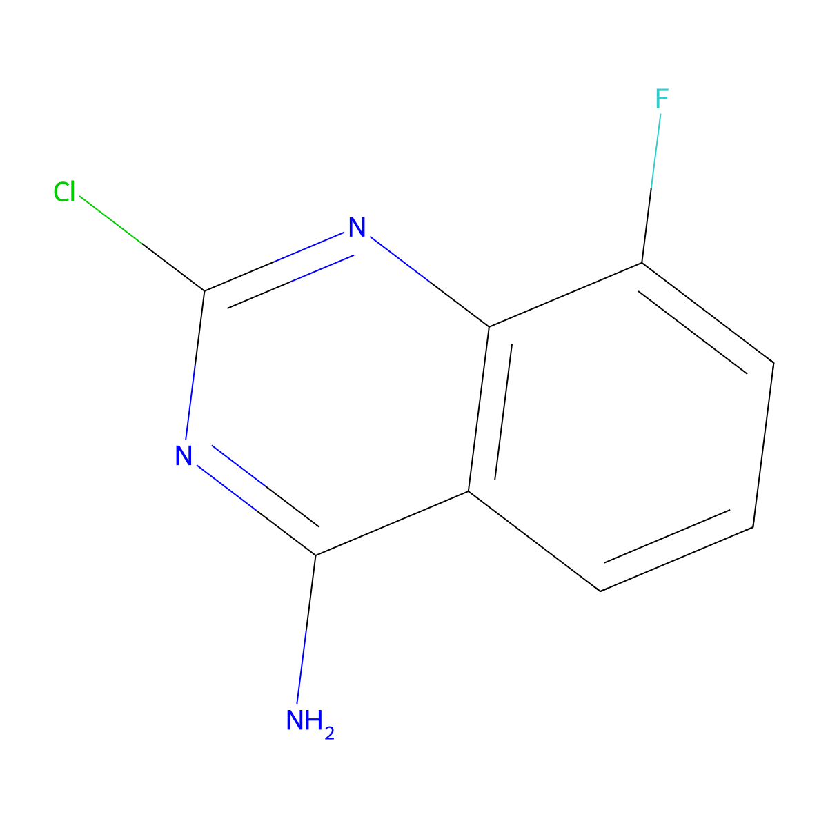 2-Chloro-8-fluoroquinazolin-4-amine molecular structure, CAS 1107695-04-4