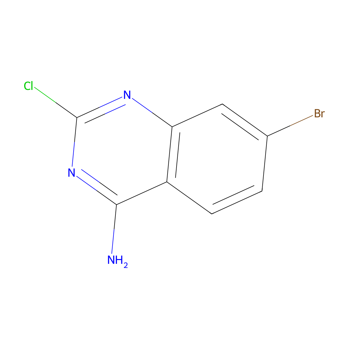 7-Bromo-2-chloroquinazolin-4-amine molecular structure, CAS 1107695-08-8
