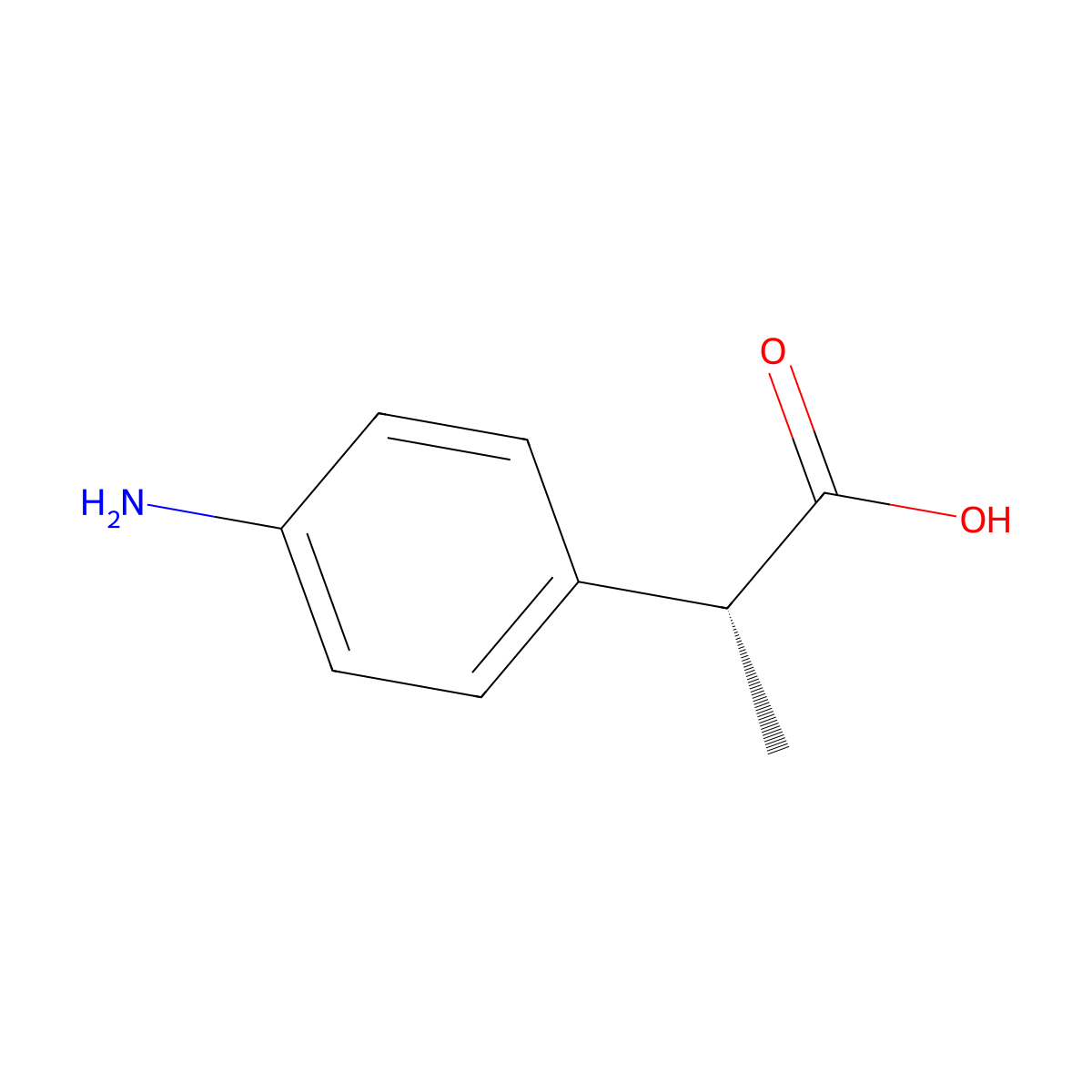 (2R)-2-(4-aminophenyl)propanoic acid molecular structure, CAS 110772-51-5
