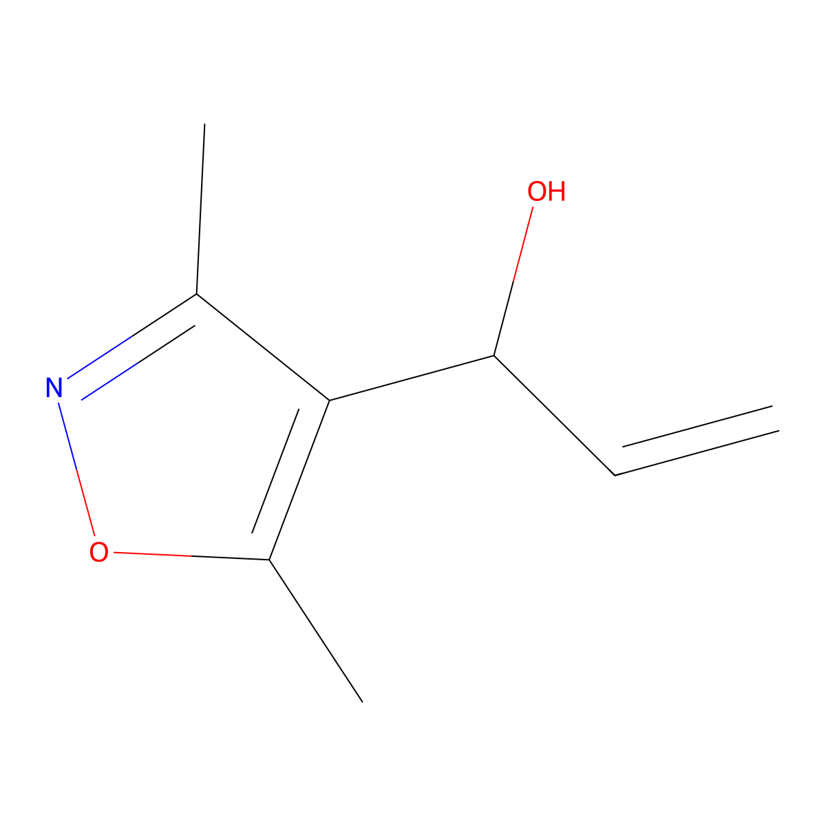 1-(Dimethyl-1,2-oxazol-4-yl)prop-2-en-1-ol molecular structure, CAS 110773-98-3
