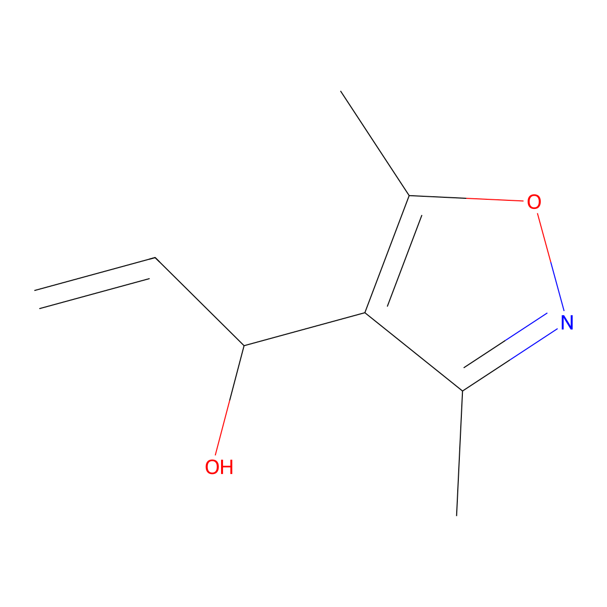 1-(Dimethyl-1,2-oxazol-4-yl)prop-2-en-1-ol molecular structure, CAS 110773-98-3