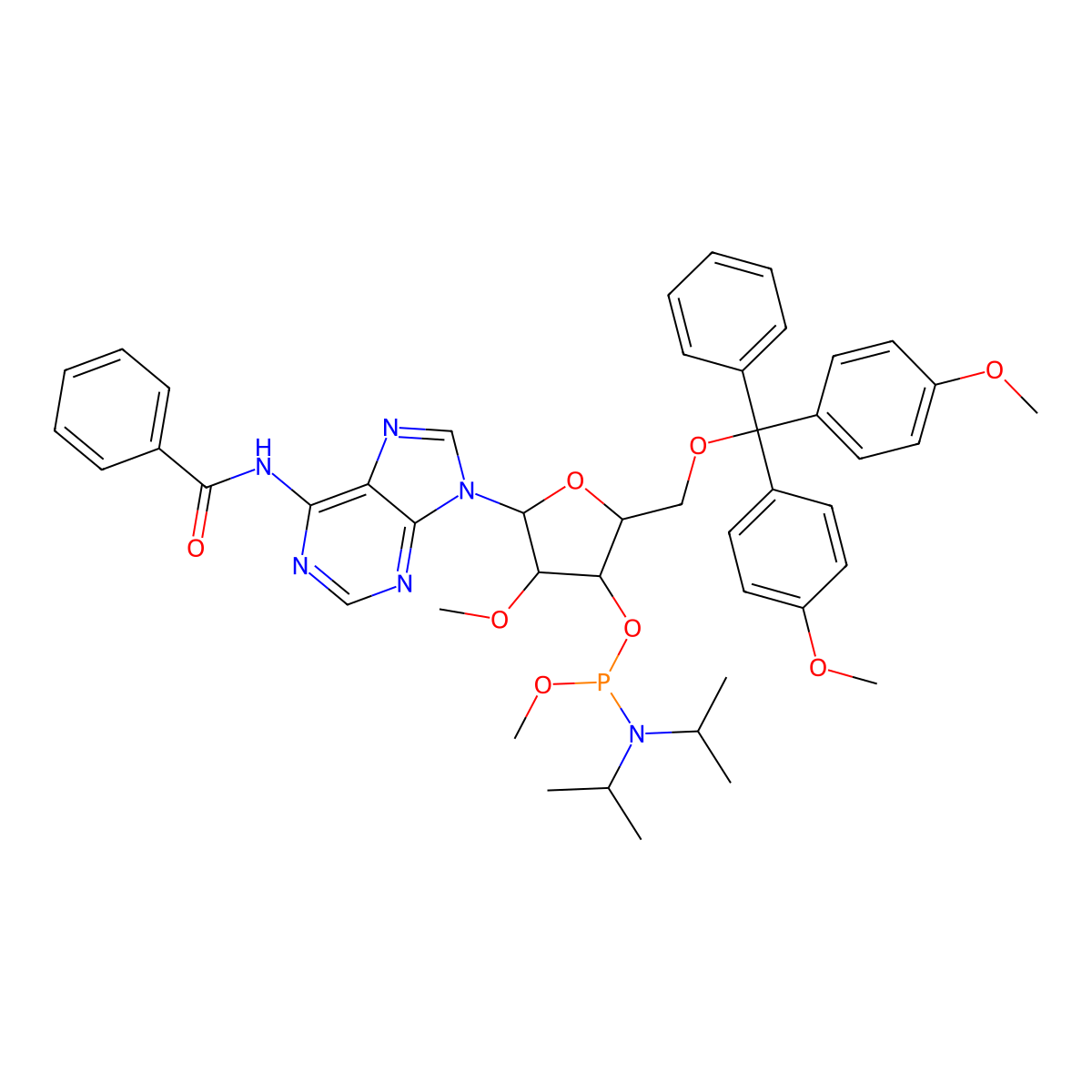 2-OMe A(Bz) OMe-amidite molecular structure, CAS 110782-30-4