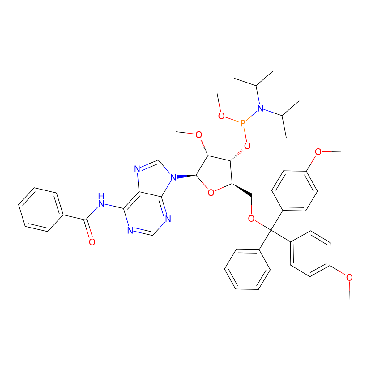 2-OMe A(Bz) OMe-amidite molecular structure, CAS 110782-30-4
