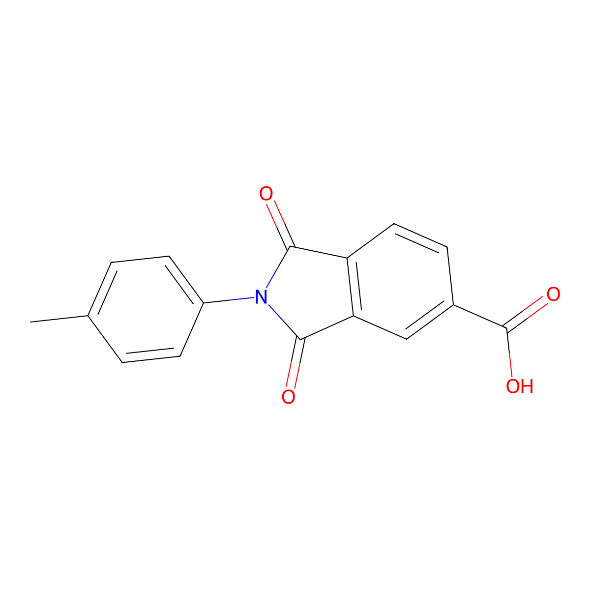 1,3-Dioxo-2-(p-tolyl)isoindoline-5-carboxylic acid molecular structure, CAS 110784-06-0