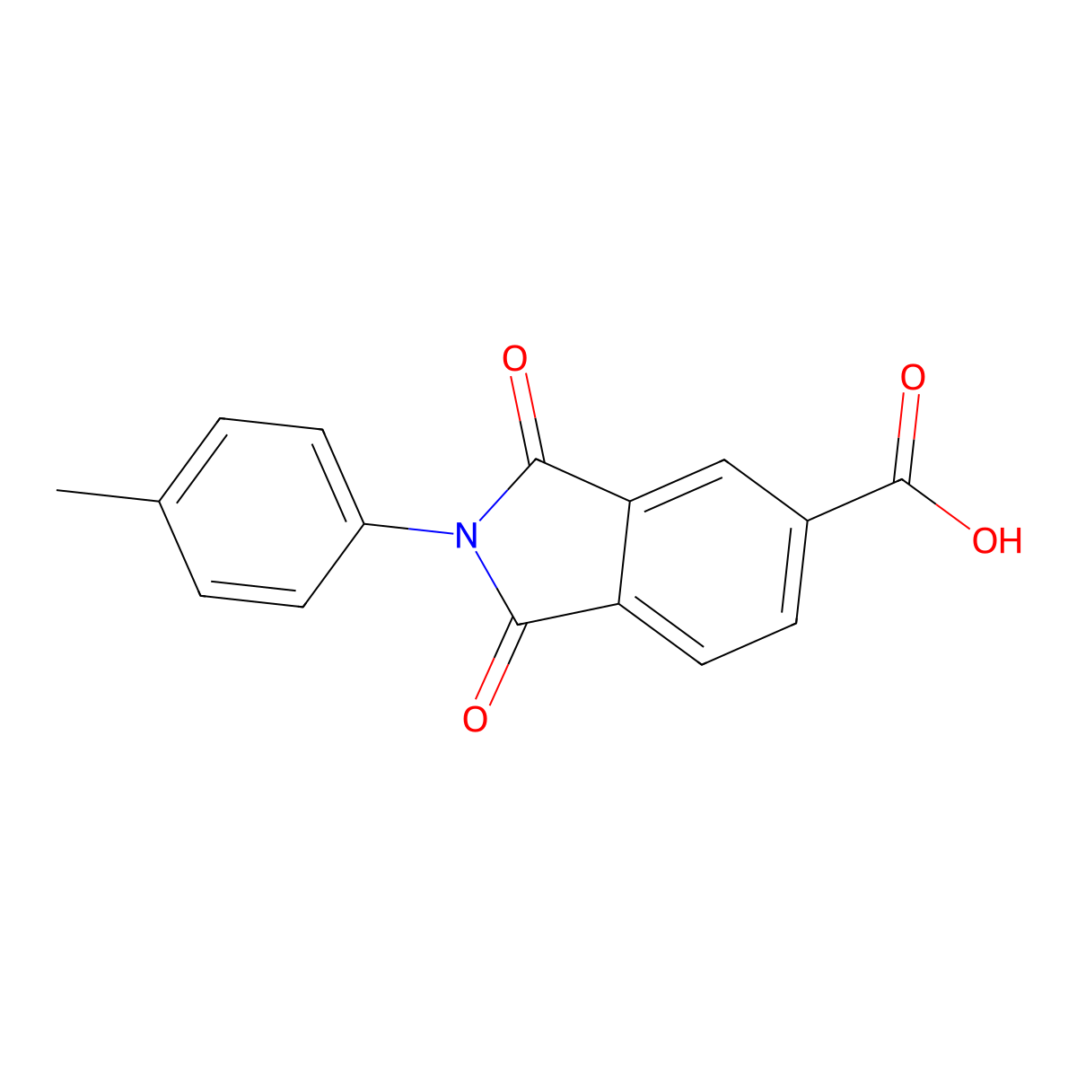 1,3-Dioxo-2-(p-tolyl)isoindoline-5-carboxylic acid molecular structure, CAS 110784-06-0