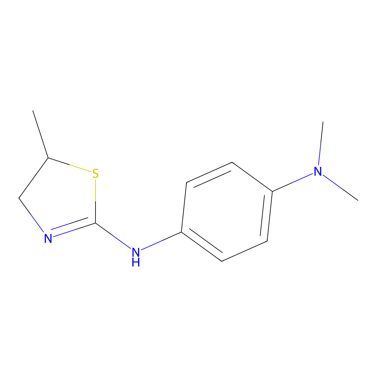 N1,N1-Dimethyl-N4-(5-methyl-4,5-dihydro-1,3-thiazol-2-YL)benzene-1,4-diamine molecular structure, CAS 110788-25-5