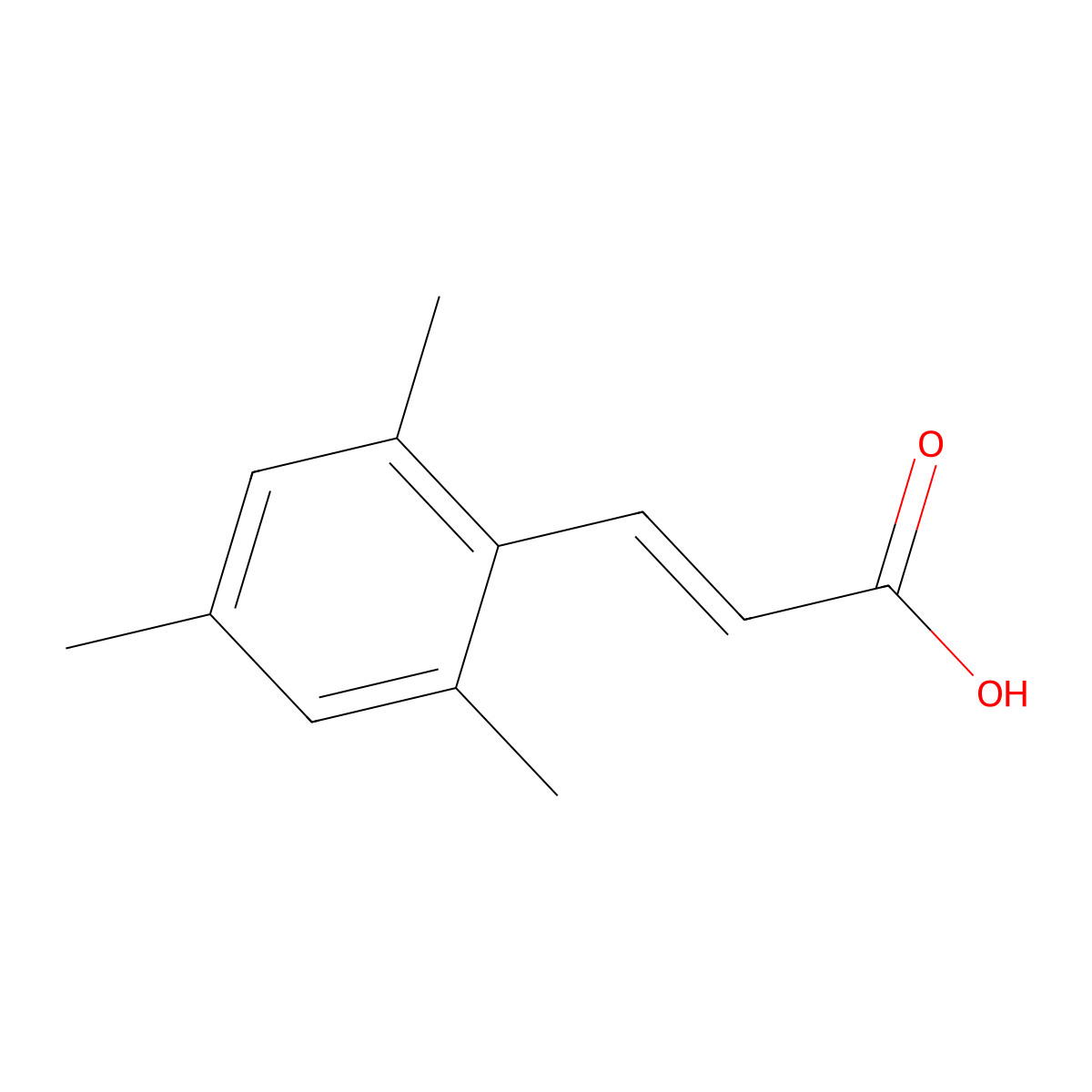 (2E)-3-(2,4,6-trimethylphenyl)prop-2-enoic acid molecular structure, CAS 110795-27-2