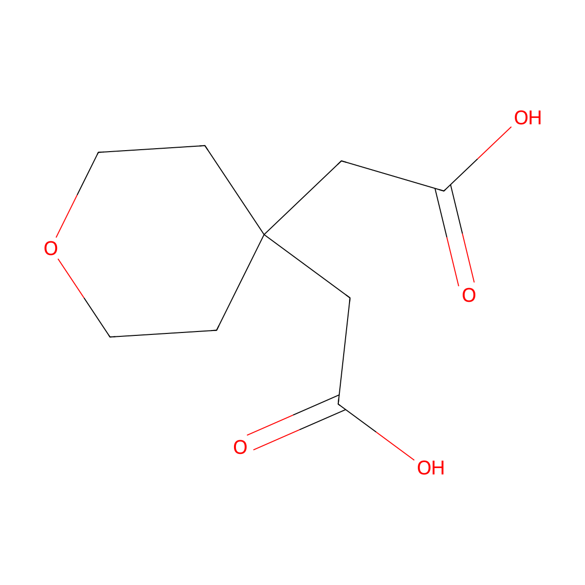 2-[4-(Carboxymethyl)oxan-4-yl]acetic acid molecular structure, CAS 110796-49-1