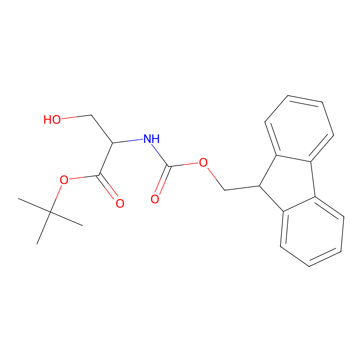 N-alpha-((9H-Fluoren-9-ylmethoxy)carbonyl)-L-serine tert-butyl ester molecular structure, CAS 110797-35-8