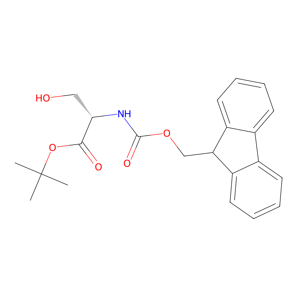 N-alpha-((9H-Fluoren-9-ylmethoxy)carbonyl)-L-serine tert-butyl ester molecular structure, CAS 110797-35-8