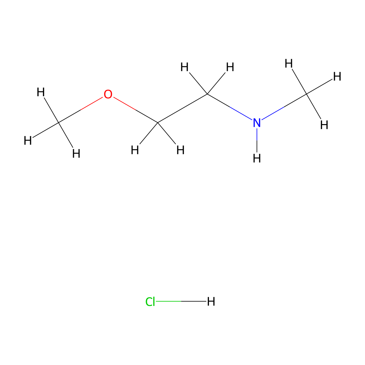(2-Methoxyethyl)(methyl)amine hydrochloride molecular structure, CAS 110802-06-7