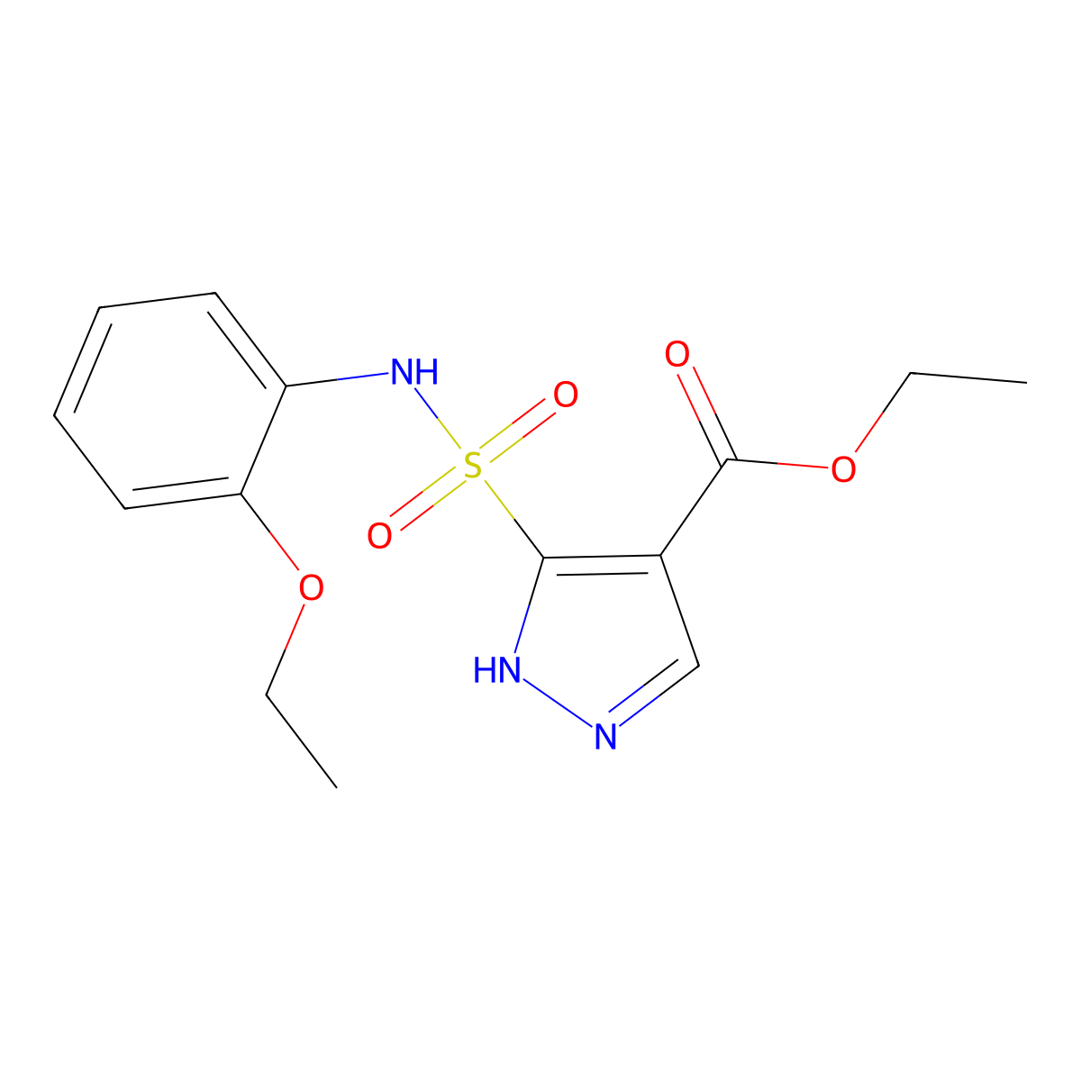 ethyl 5-[(2-ethoxyphenyl)sulfamoyl]-1H-pyrazole-4-carboxylate molecular structure, CAS 1108044-48-9