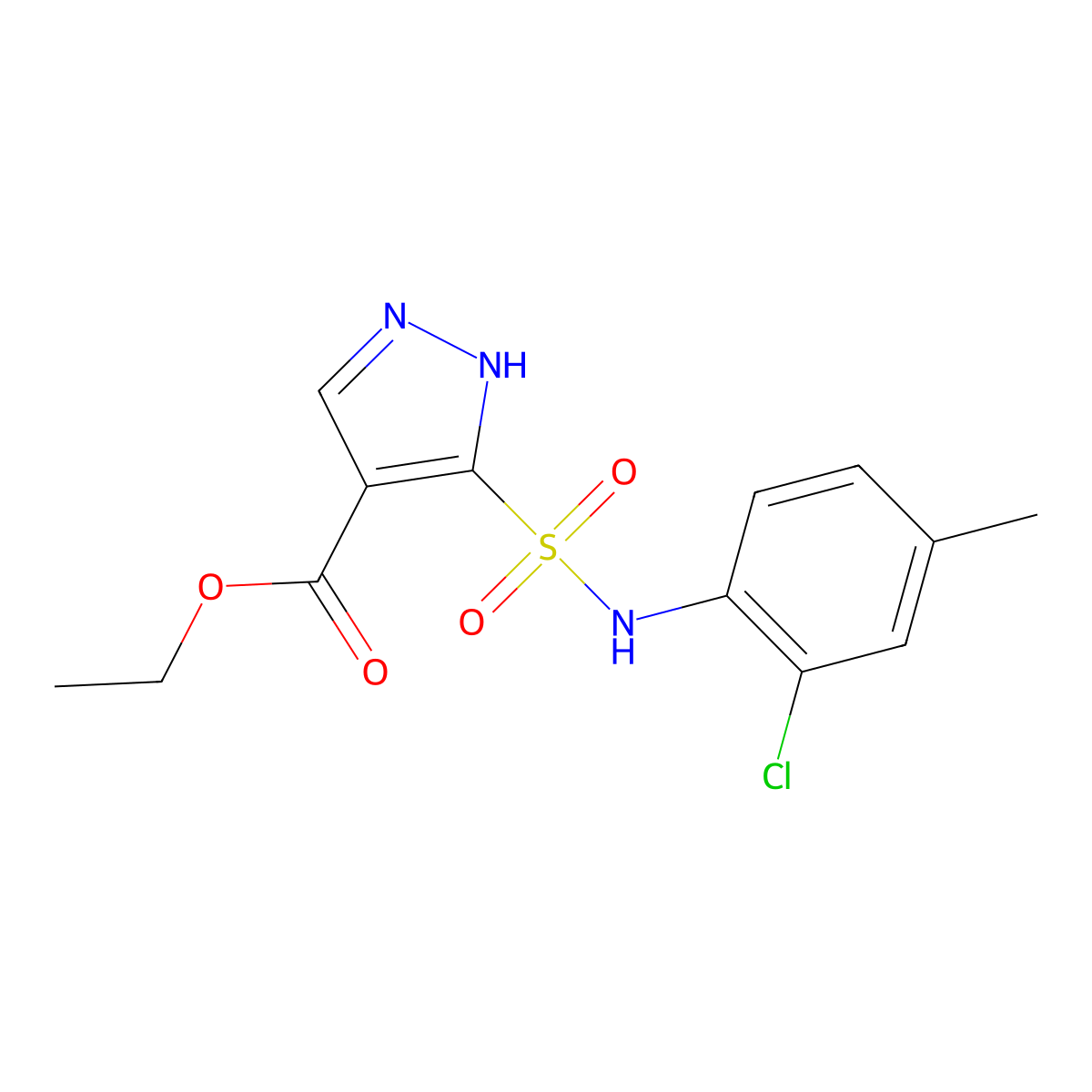 ethyl 5-[(2-chloro-4-methylphenyl)sulfamoyl]-1H-pyrazole-4-carboxylate molecular structure, CAS 1108049-92-8