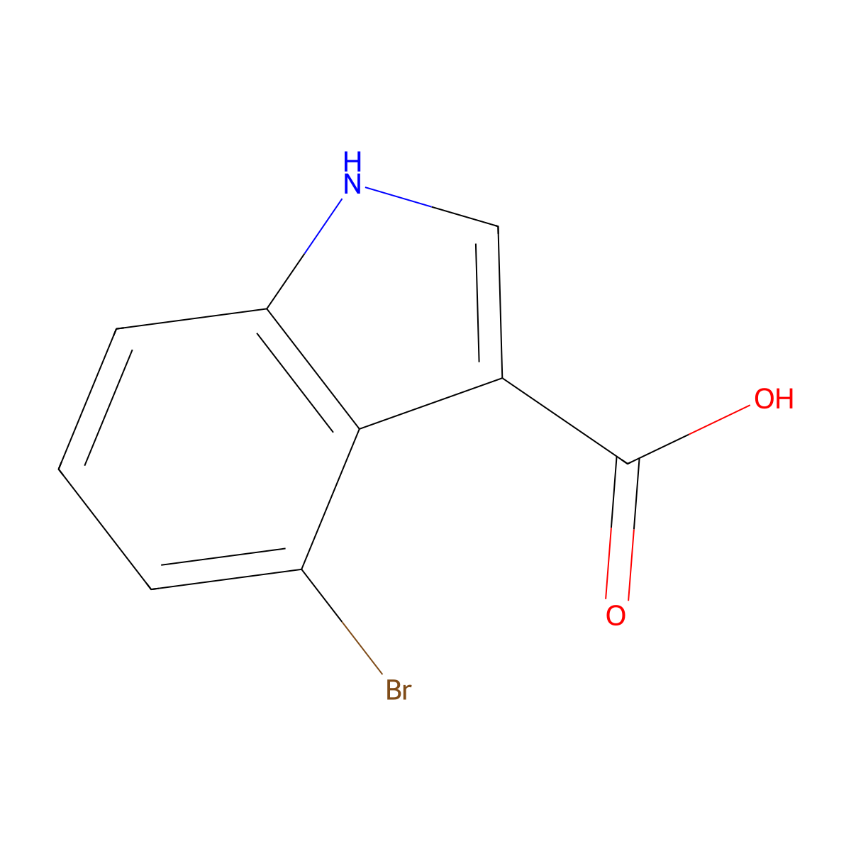 4-bromo-1H-indole-3-carboxylic acid molecular structure, CAS 110811-31-9