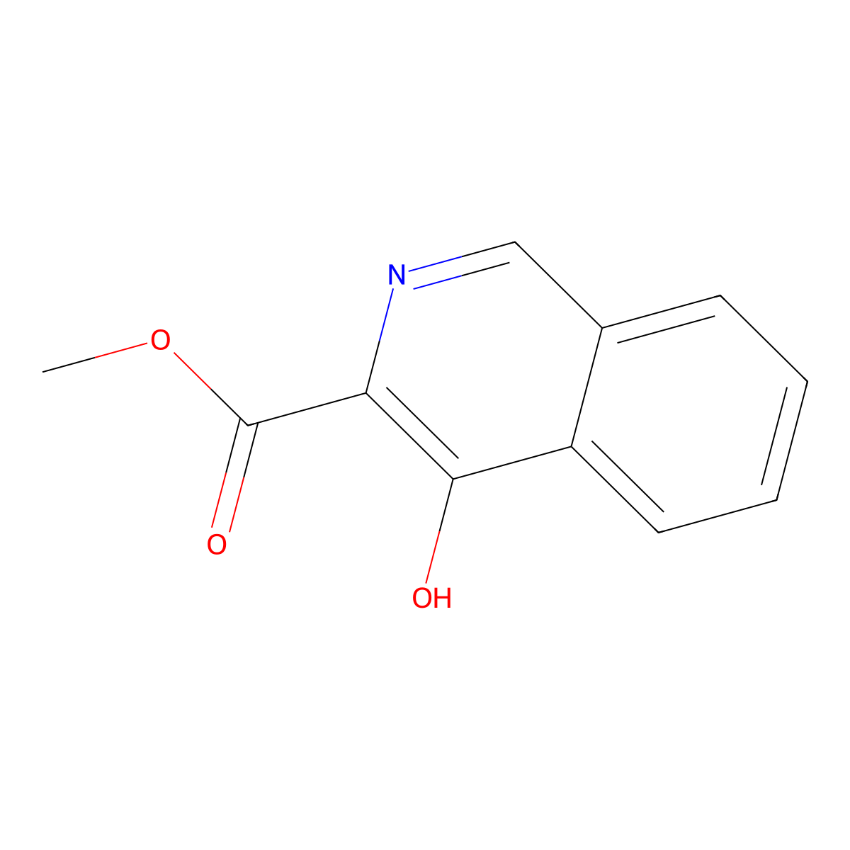 Methyl 4-hydroxyisoquinoline-3-carboxylate molecular structure, CAS 1108146-90-2