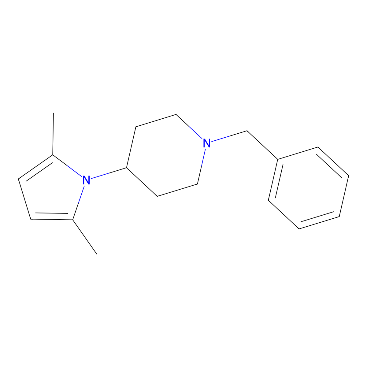 1-benzyl-4-(2,5-dimethyl-1H-pyrrol-1-yl)piperidine molecular structure, CAS 1108147-59-6