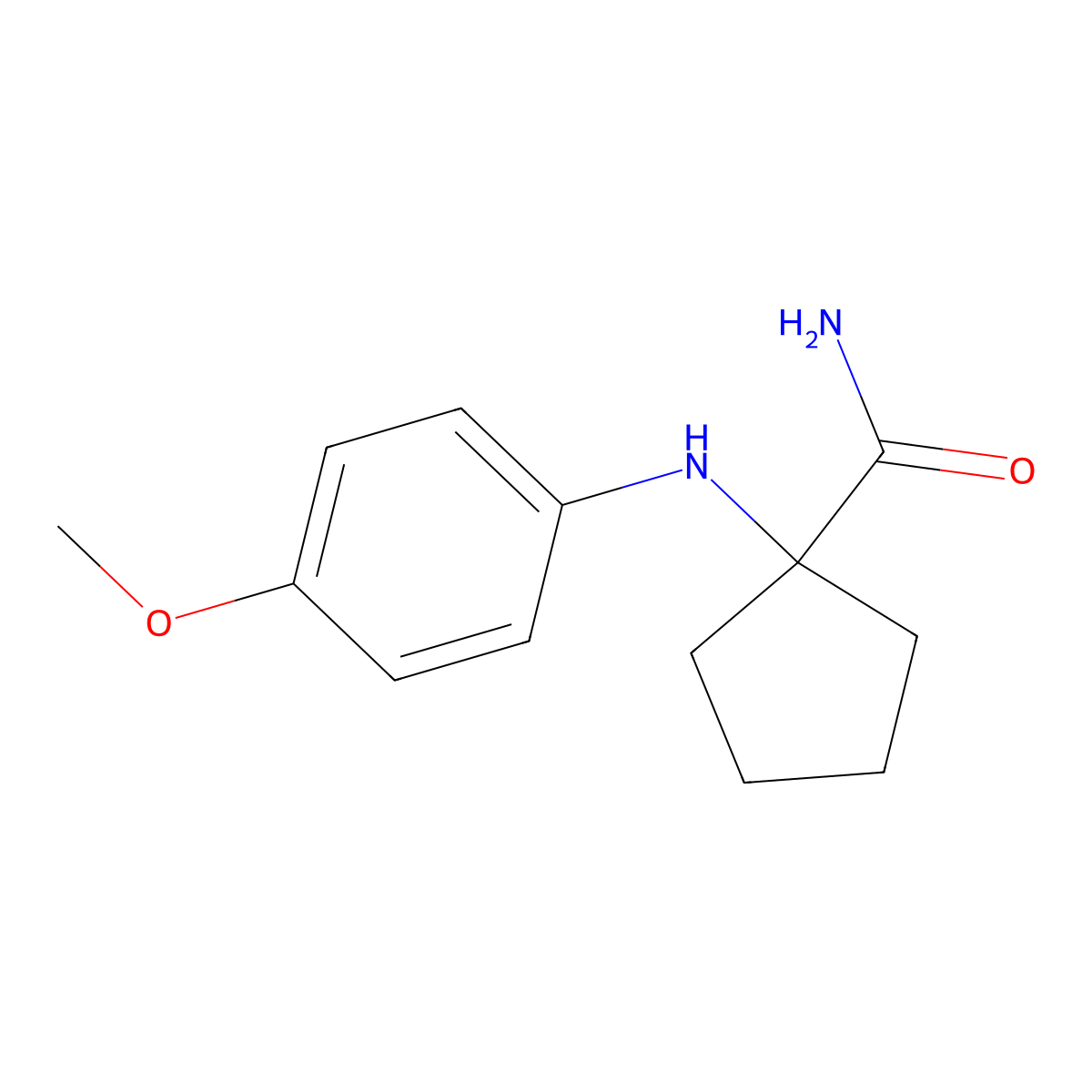 1-[(4-Methoxyphenyl)amino]cyclopentane-1-carboxamide molecular structure, CAS 110817-67-9
