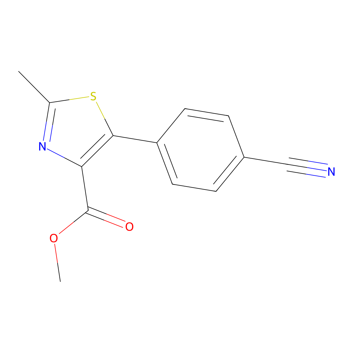 5-(4-Cyano-phenyl)-2-methyl-thiazole-4-carboxylic Acid Methyl Ester molecular structure, CAS 1108172-79-7