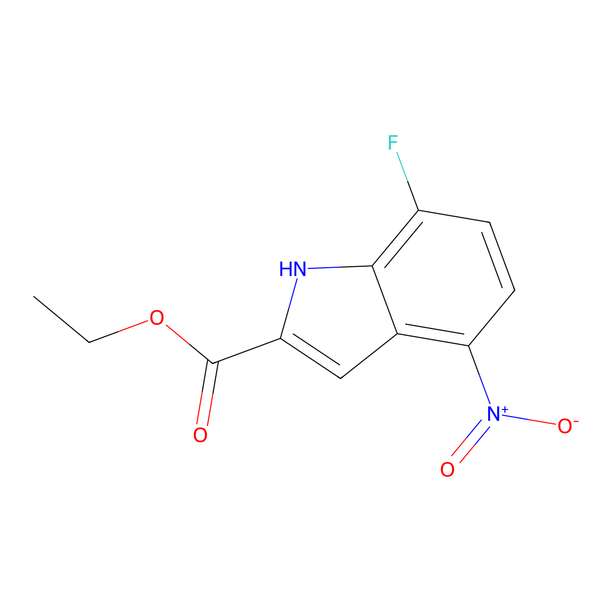 Ethyl 7-Fluoro-4-nitroindole-2-carboxylate molecular structure, CAS 1108175-74-1