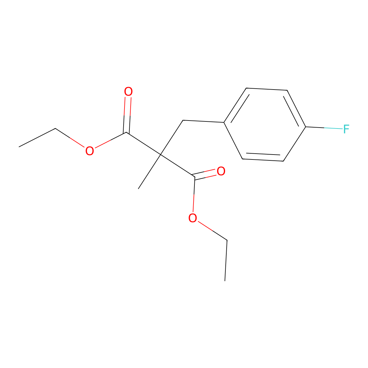 Diethyl 2-(4-fluorobenzyl)-2-methylmalonate molecular structure, CAS 1108187-27-4