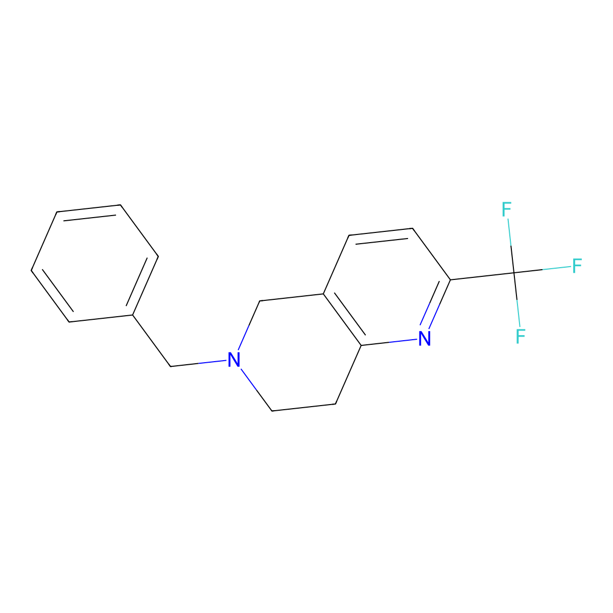 6-Benzyl-2-(trifluoromethyl)-5,6,7,8-tetrahydro-1,6-naphthyridine molecular structure, CAS 1108192-98-8