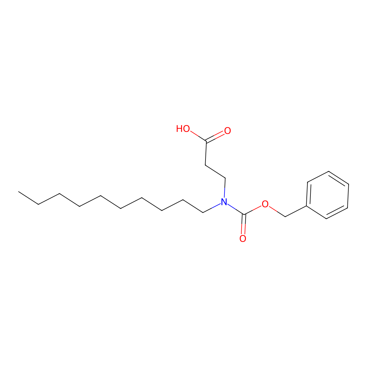 3-{[(Benzyloxy)carbonyl](decyl)amino}propanoic acid molecular structure, CAS 1108198-69-1