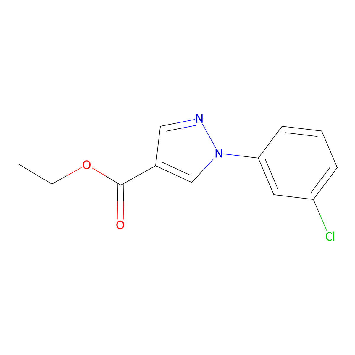 Ethyl 1-(3-chlorophenyl)-1H-pyrazole-4-carboxylate molecular structure, CAS 110821-32-4