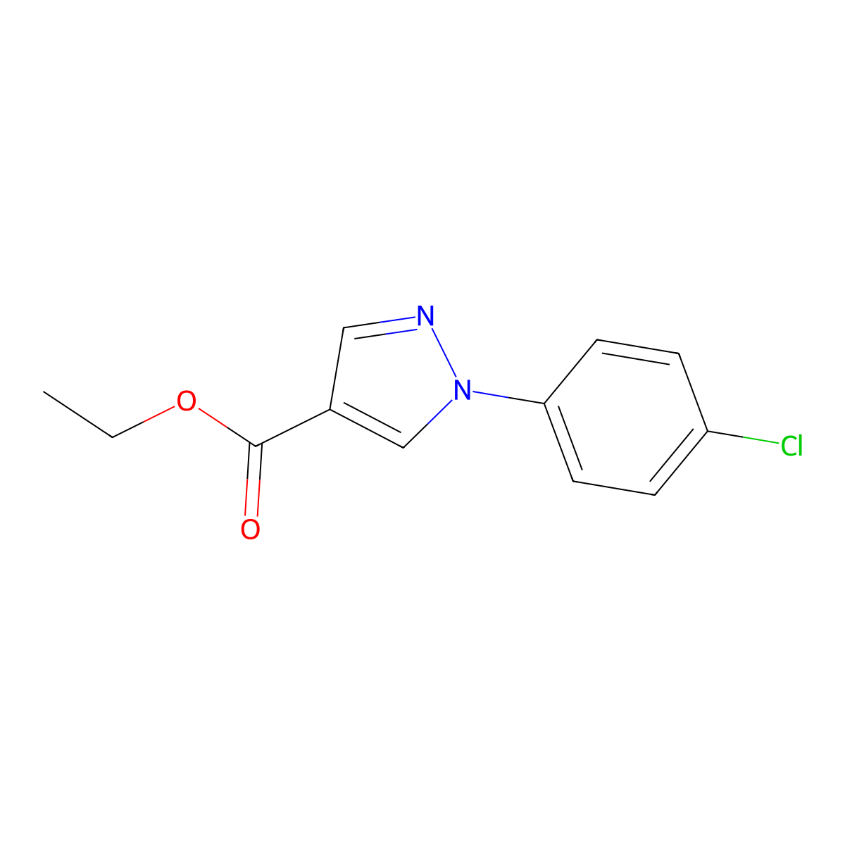 Ethyl 1-(4-chlorophenyl)-1H-pyrazole-4-carboxylate molecular structure, CAS 110821-33-5