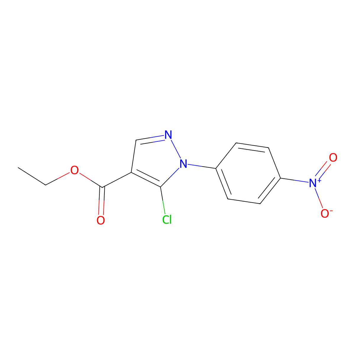 ethyl 5-chloro-1-(4-nitrophenyl)-1H-pyrazole-4-carboxylate molecular structure, CAS 110821-37-9