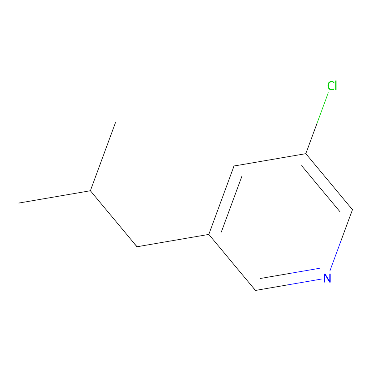 3-Chloro-5-isobutylpyridine molecular structure, CAS 110823-94-4
