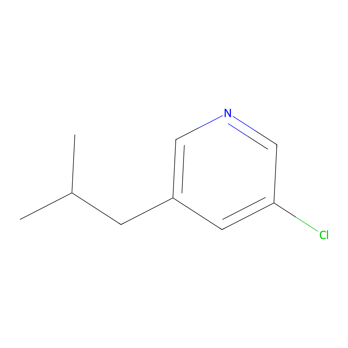3-Chloro-5-isobutylpyridine molecular structure, CAS 110823-94-4