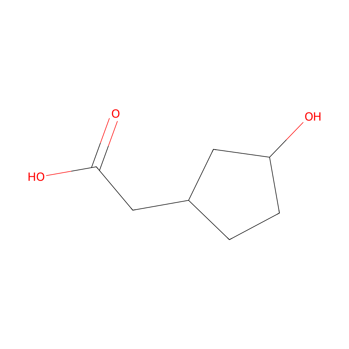 rel-(1R,3R)-2-(3-Hydroxycyclopentyl)acetic acid molecular structure, CAS 1108234-93-0