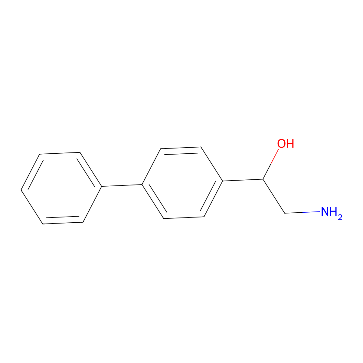 2-Amino-1-(4-phenylphenyl)ethan-1-ol molecular structure, CAS 110826-96-5