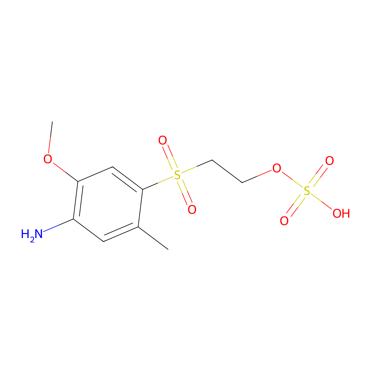 Ethanol, 2-[(4-amino-5-methoxy-2-methylphenyl)sulfonyl]-, 1-(hydrogen sulfate) molecular structure, CAS 110845-56-2