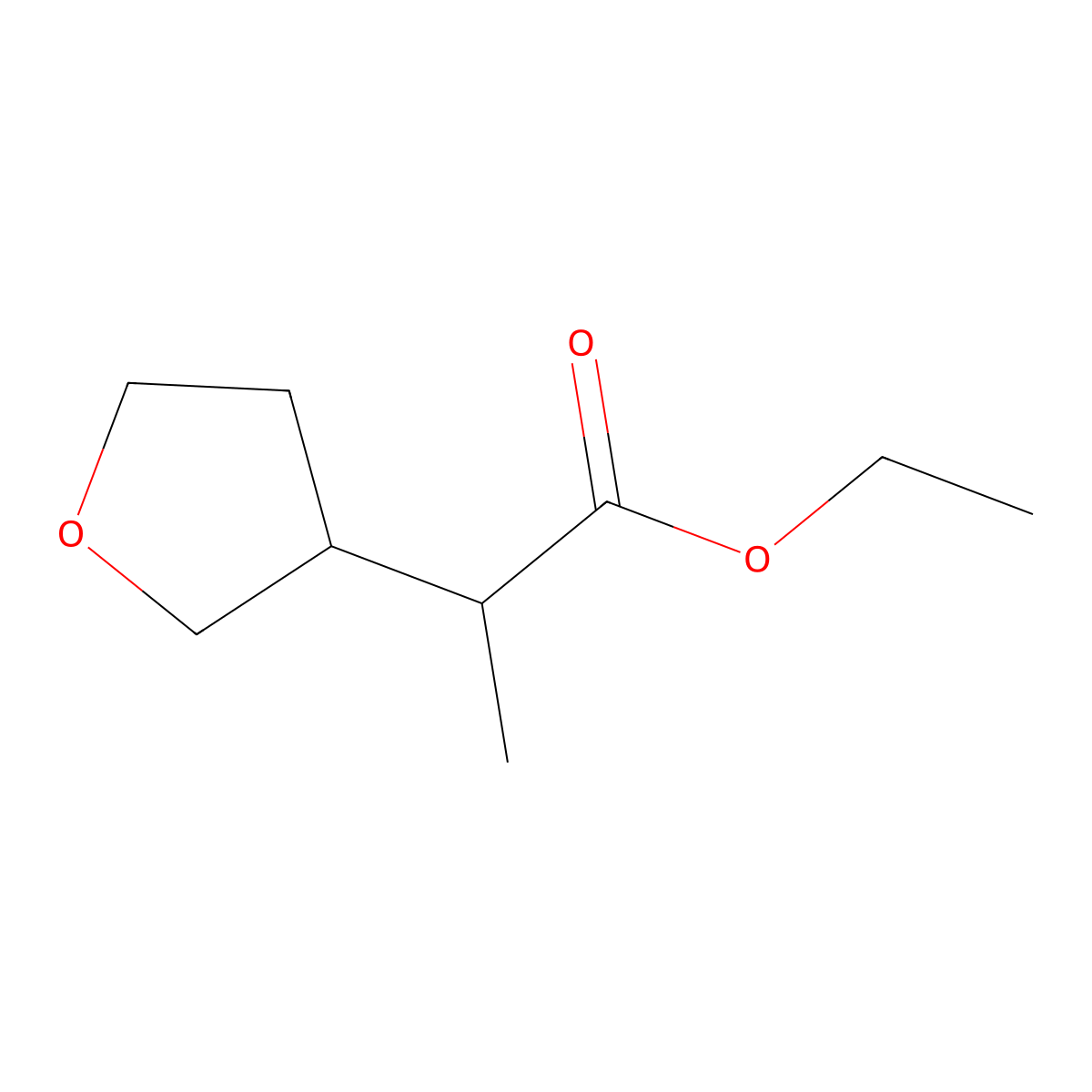2-(Tetrahydro-furan-3-yl)-propionic acid ethyl ester molecular structure, CAS 1108588-51-7