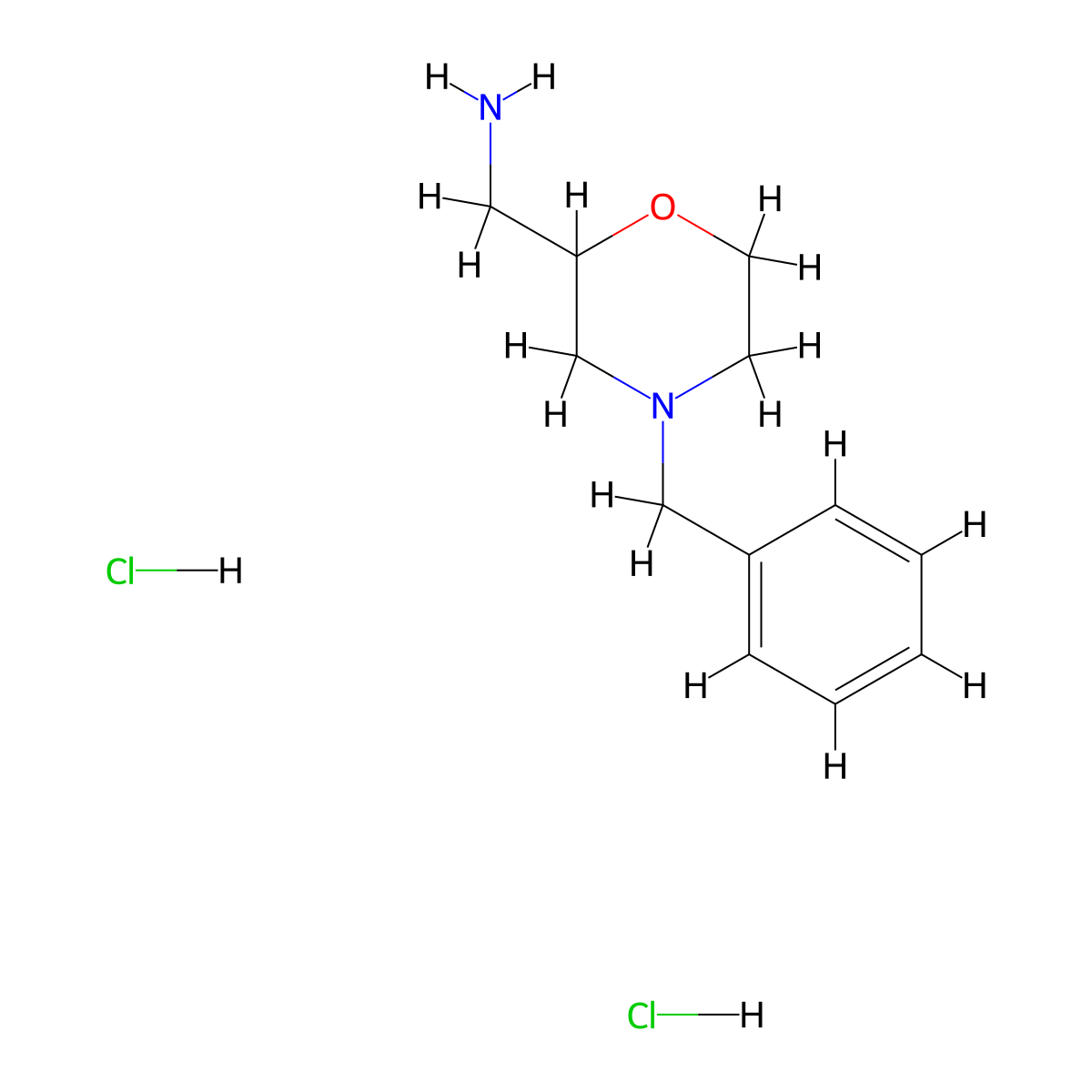 (4-benzylmorpholin-2-yl)methanamine Dihydrochloride molecular structure, CAS 110859-49-9