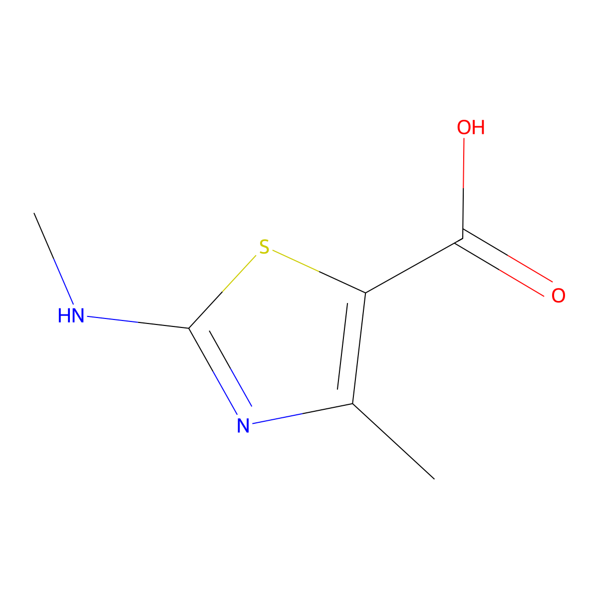 4-Methyl-2-(methylamino)-1,3-thiazole-5-carboxylic acid molecular structure, CAS 110859-69-3