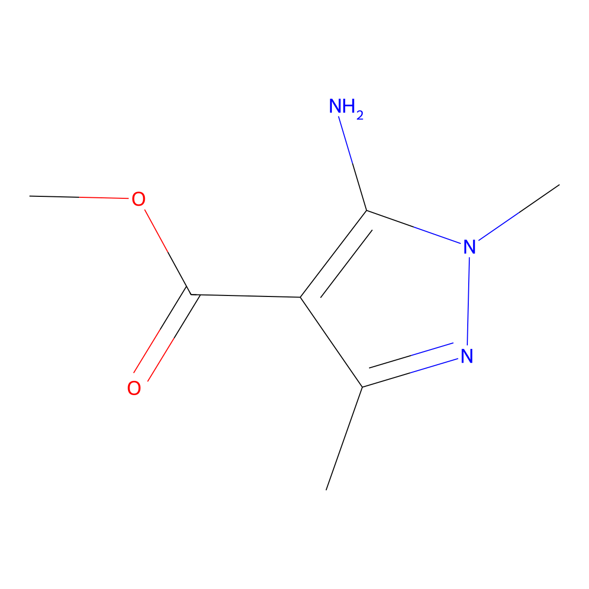 methyl 5-amino-1,3-dimethyl-1H-pyrazole-4-carboxylate molecular structure, CAS 110860-59-8