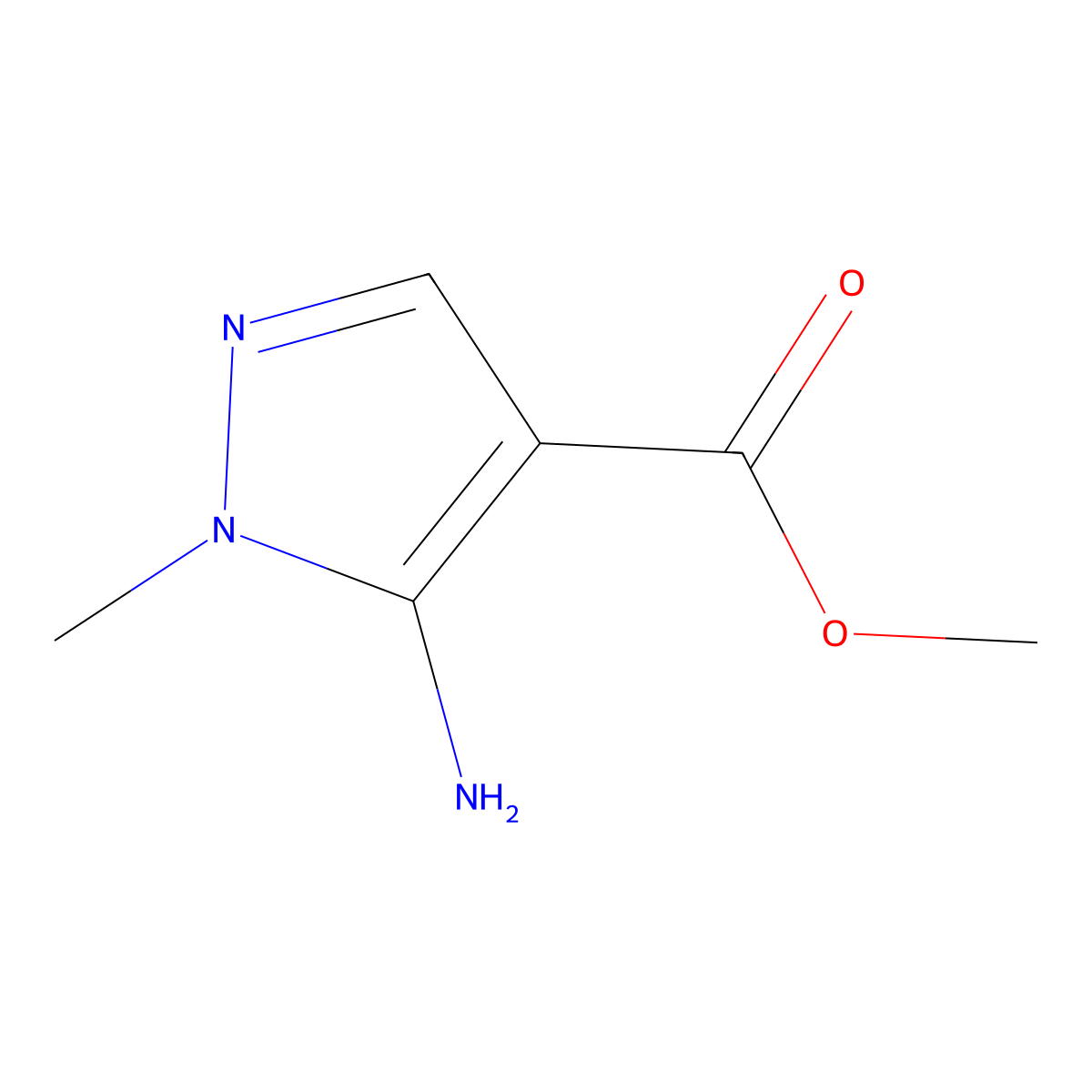 methyl 5-amino-1-methyl-1H-pyrazole-4-carboxylate molecular structure, CAS 110860-60-1