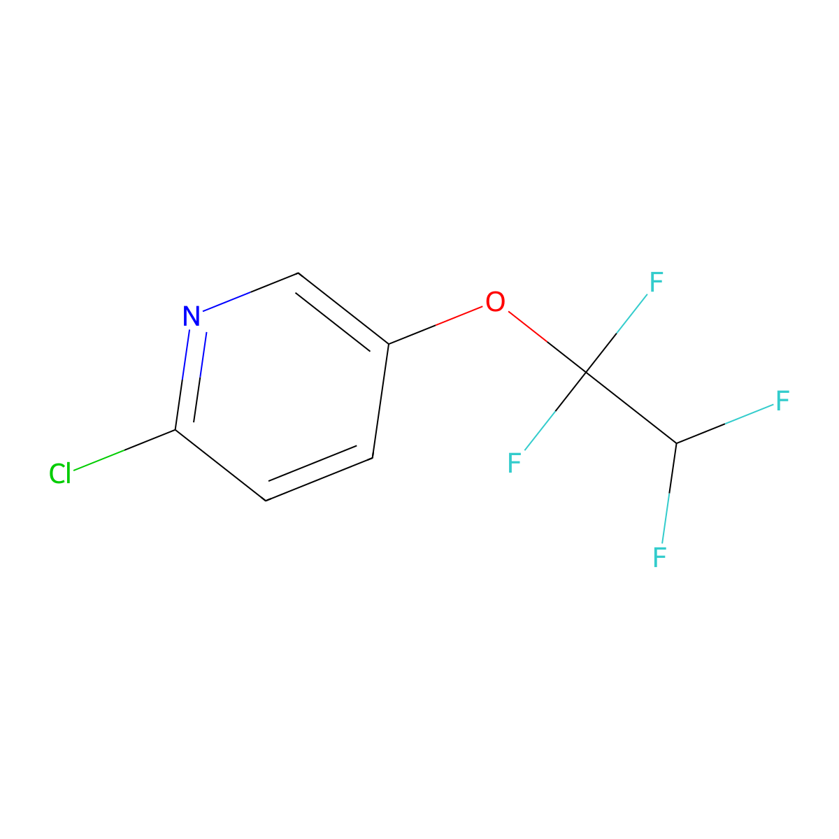 2-Chloro-5-(1,1,2,2-tetrafluoroethoxy)pyridine molecular structure, CAS 110860-86-1